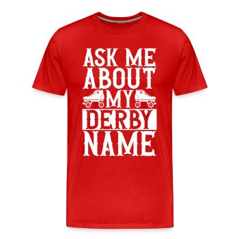 Roller derby - T-shirt bio Premium Homme - rouge - Devant - Damien (186cm)