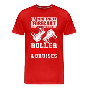 Roller derby - Men's Premium Organic T-Shirt - red - Front - Damien (186cm)