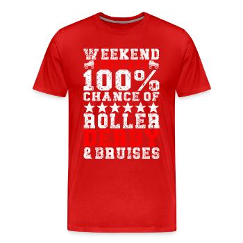 Roller derby - T-shirt bio Premium Homme - rouge - Devant - Damien (186cm)
