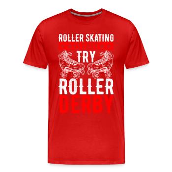 Roller derby - T-shirt bio Premium Homme - rouge - Devant - Damien (186cm)