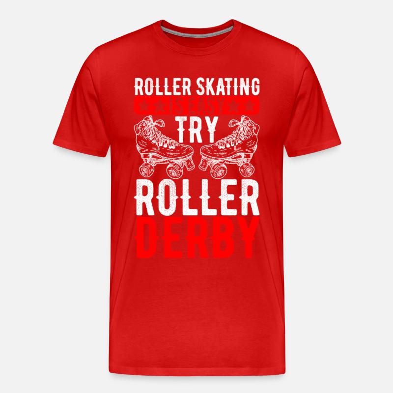 Roller Derby - Männer Premium Bio T-Shirt - Rot