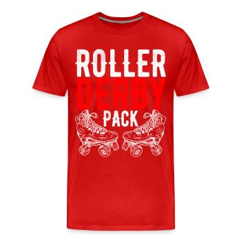 Roller derby - Men's Premium Organic T-Shirt - red - Front - Damien (186cm)