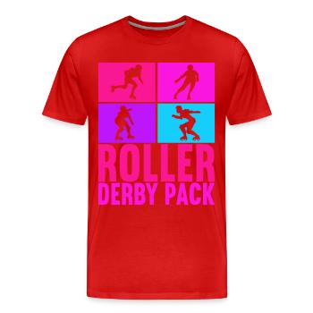 Roller derby - Men's Premium Organic T-Shirt - red - Front - Damien (186cm)