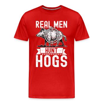 Hunters Wild Boar Hunting - Men's Premium Organic T-Shirt - red - Front - Damien (186cm)