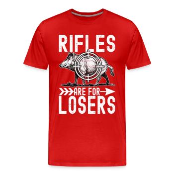 Hunters Wild Boar Hunting - Men's Premium Organic T-Shirt - red - Front - Damien (186cm)