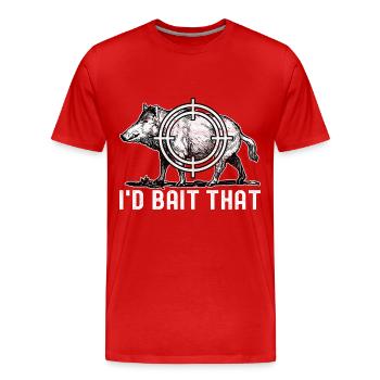 Hunters Wild Boar Hunting - Men's Premium Organic T-Shirt - red - Front - Damien (186cm)