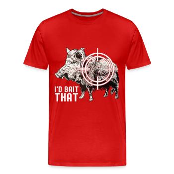 Hunters Wild Boar Hunting - Men's Premium Organic T-Shirt - red - Front - Damien (186cm)
