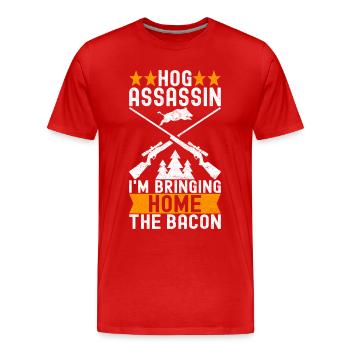 Jäger Wildschwein Jagen - Männer Premium Bio T-Shirt - Rot - Vorne - Damien (186cm)