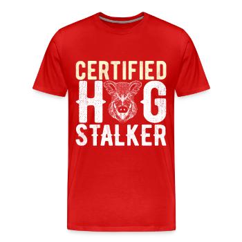Hunters Wild Boar Hunting - Men's Premium Organic T-Shirt - red - Front - Damien (186cm)