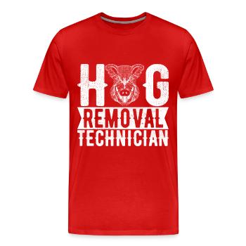 Hunters Wild Boar Hunting - Men's Premium Organic T-Shirt - red - Front - Damien (186cm)