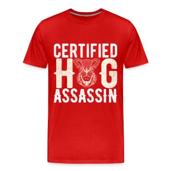 Hunters Wild Boar Hunting - Men's Premium Organic T-Shirt - red - Front - Damien (186cm)