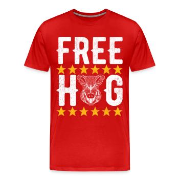 Jäger Wildschwein Jagen - Männer Premium Bio T-Shirt - Rot - Vorne - Damien (186cm)
