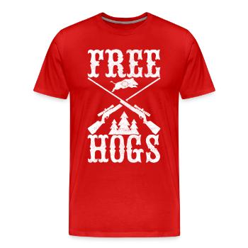 Jäger Wildschwein Jagen - Männer Premium Bio T-Shirt - Rot - Vorne - Damien (186cm)