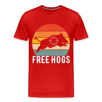 Chasseurs Chasse au sanglier - T-shirt bio Premium Homme - rouge - Devant - Damien (186cm)