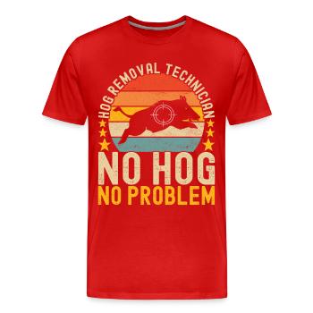 Jäger Wildschwein Jagen - Männer Premium Bio T-Shirt - Rot - Vorne - Damien (186cm)