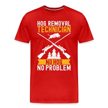 Chasseurs Chasse au sanglier - T-shirt bio Premium Homme - rouge - Devant - Damien (186cm)