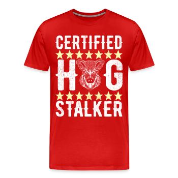Hunters Wild Boar Hunting - Men's Premium Organic T-Shirt - red - Front - Damien (186cm)