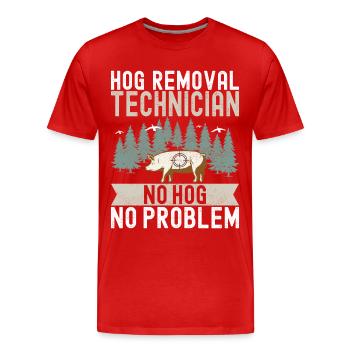 Wild Boar Hunting Hunter - Men's Premium Organic T-Shirt - red - Front - Damien (186cm)