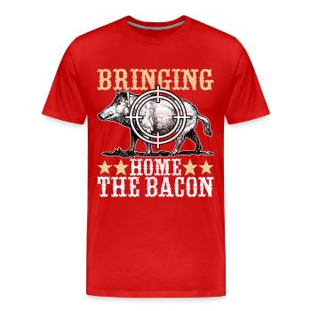 Chasseur de sanglier - T-shirt bio Premium Homme - rouge - Devant - Damien (186cm)