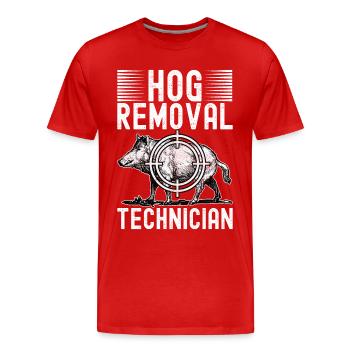Wildschwein Jagd Jäger - Männer Premium Bio T-Shirt - Rot - Vorne - Damien (186cm)