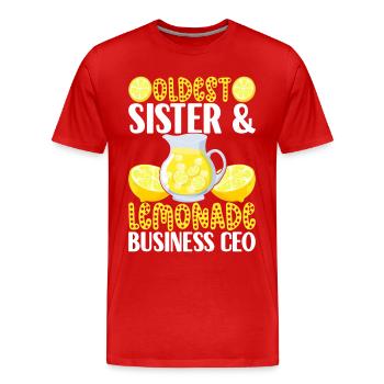Stand de limonade Lemonade - T-shirt bio Premium Homme - rouge - Devant - Damien (186cm)