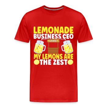 Stand de limonade Lemonade - T-shirt bio Premium Homme - rouge - Devant - Damien (186cm)