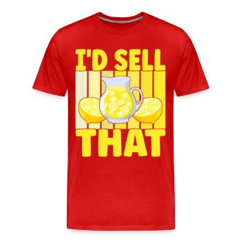 Stand de limonade Lemonade - T-shirt bio Premium Homme - rouge - Devant - Damien (186cm)
