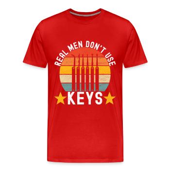 Schlüsseldienst Locksmith Dietrich - Männer Premium Bio T-Shirt - Rot - Vorne - Damien (186cm)