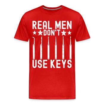 Schlüsseldienst Locksmith Dietrich - Männer Premium Bio T-Shirt - Rot - Vorne - Damien (186cm)