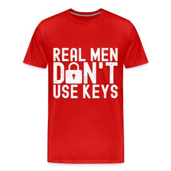 Schlüsseldienst Locksmith Dietrich - Männer Premium Bio T-Shirt - Rot - Vorne - Damien (186cm)