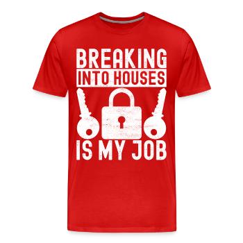 Schlüsseldienst Locksmith Dietrich - Männer Premium Bio T-Shirt - Rot - Vorne - Damien (186cm)