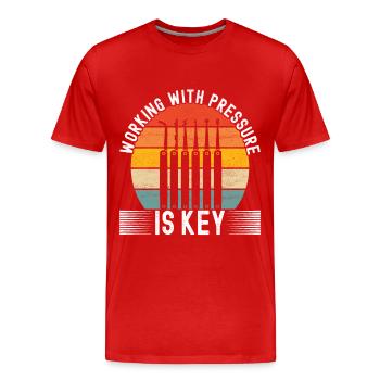 Schlüsseldienst Locksmith Dietrich - Männer Premium Bio T-Shirt - Rot - Vorne - Damien (186cm)