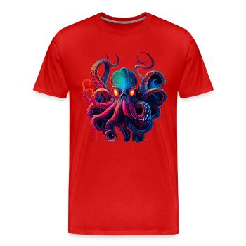 Illustration de la pieuvre - T-shirt bio Premium Homme - rouge - Devant - Damien (186cm)