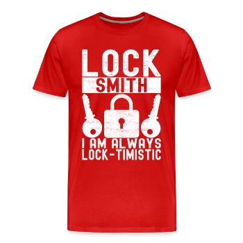 Schlüsseldienst Locksmith Dietrich - Männer Premium Bio T-Shirt - Rot - Vorne - Damien (186cm)