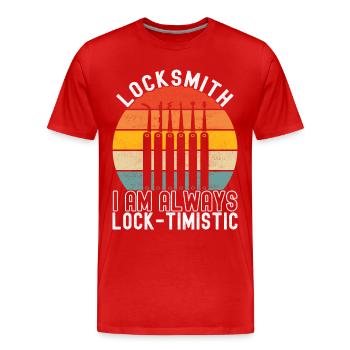 Schlüsseldienst Locksmith Dietrich - Männer Premium Bio T-Shirt - Rot - Vorne - Damien (186cm)