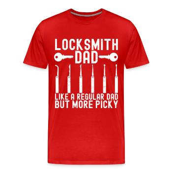 Schlüsseldienst Locksmith Dietrich - Männer Premium Bio T-Shirt - Rot - Vorne - Damien (186cm)