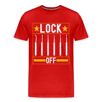 Schlüsseldienst Locksmith Dietrich - Männer Premium Bio T-Shirt - Rot - Vorne - Damien (186cm)