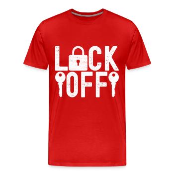 Schlüsseldienst Locksmith Dietrich - Men's Premium Organic T-Shirt - red - Front - Damien (186cm)