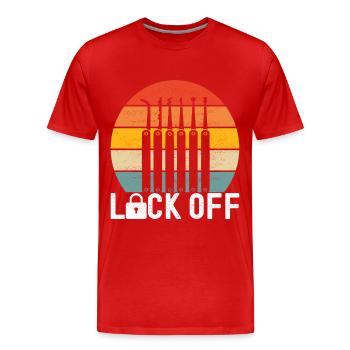 Schlüsseldienst Locksmith Dietrich - Men's Premium Organic T-Shirt - red - Front - Damien (186cm)