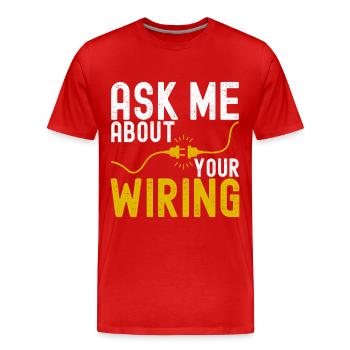 Électricien Technicien en électronique - T-shirt bio Premium Homme - rouge - Devant - Damien (186cm)