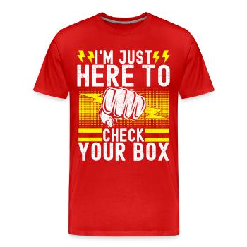 Électricien Technicien en électronique - T-shirt bio Premium Homme - rouge - Devant - Damien (186cm)