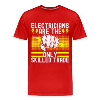 Électricien Technicien en électronique - T-shirt bio Premium Homme - rouge - Devant - Damien (186cm)