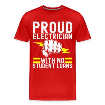 Électricien Technicien en électronique - T-shirt bio Premium Homme - rouge - Devant - Damien (186cm)