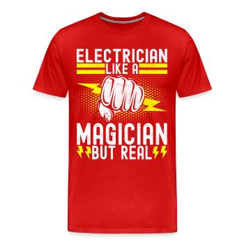 Electrician Electronics Technician - Men's Premium Organic T-Shirt - red - Front - Damien (186cm)