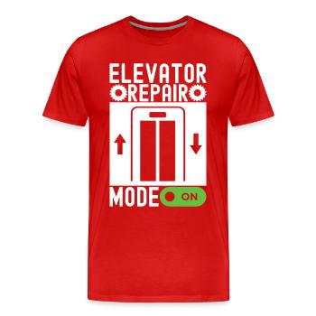 Elevator Mechanic Aufzugsmechaniker - Men's Premium Organic T-Shirt - red - Front - Damien (186cm)