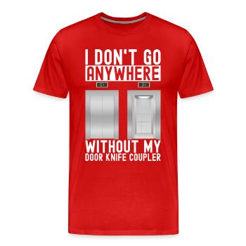 Elevator Mechanic Aufzugsmechaniker - Men's Premium Organic T-Shirt - red - Front - Damien (186cm)