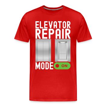 Elevator Mechanic Aufzugsmechaniker - Men's Premium Organic T-Shirt - red - Front - Damien (186cm)