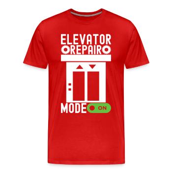 Elevator Mechanic Aufzugsmechaniker - Men's Premium Organic T-Shirt - red - Front - Damien (186cm)