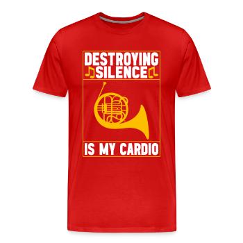 Horn Blechblasinstrument - Männer Premium Bio T-Shirt - Rot - Vorne - Damien (186cm)