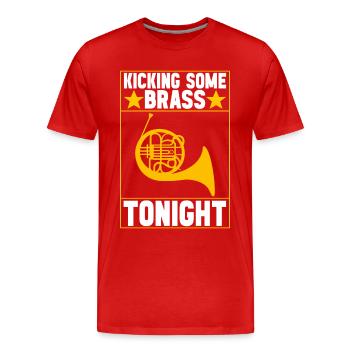 Horn Blechblasinstrument - Männer Premium Bio T-Shirt - Rot - Vorne - Damien (186cm)